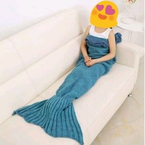 Mermaid Tail Crocheted Blanket - Blue (NWOT)